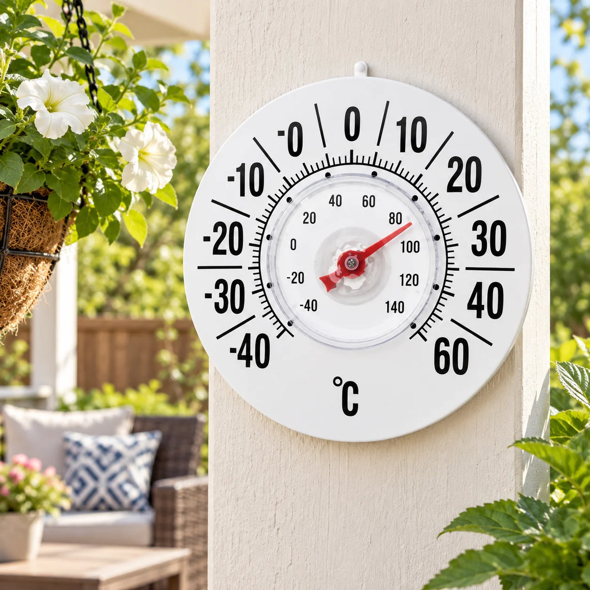 Outdoor Thermometer | Large 22-Inch Dial & Weather-Resistant | Wall Mount