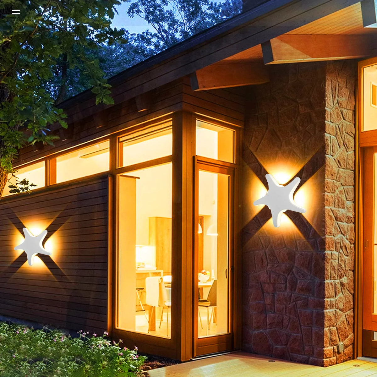 Outdoor Wall Light | Starfish Design & Built-In LED | 20 cm