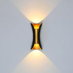 Outdoor LED Wall Light | Slim Black & Gold Metal | Weather-Resistant