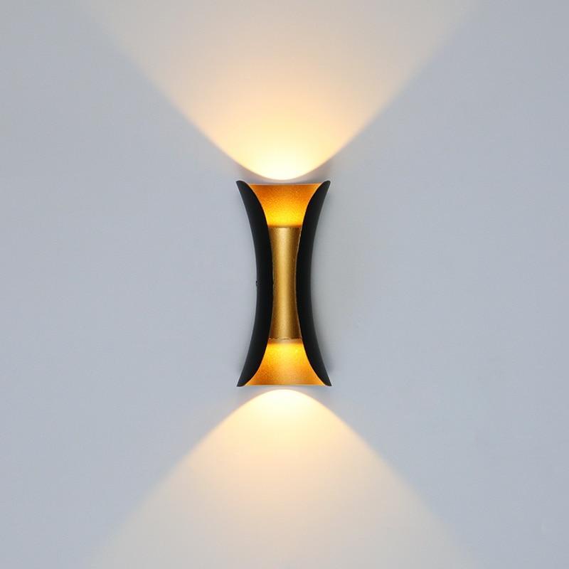Outdoor LED Wall Light | Slim Black & Gold Metal | Weather-Resistant
