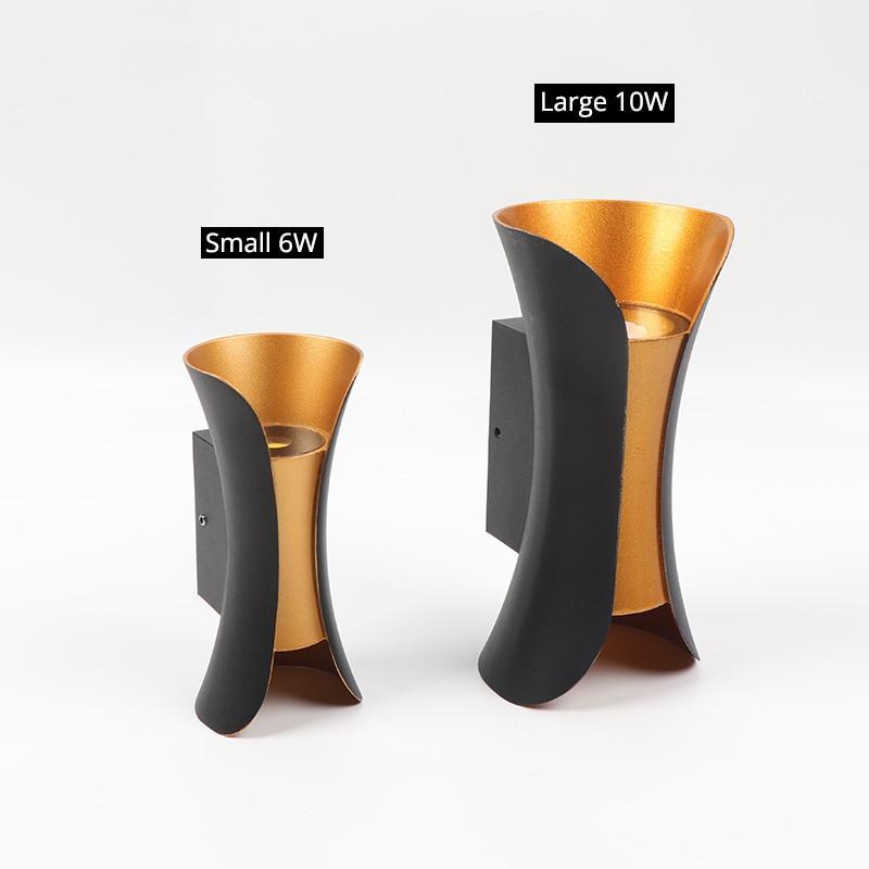 Outdoor LED Wall Light | Slim Black & Gold Metal | Weather-Resistant