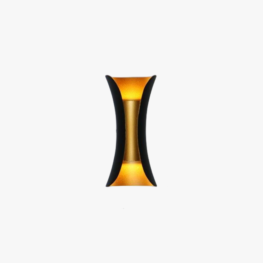 Outdoor LED Wall Light | Slim Black & Gold Metal | Weather-Resistant