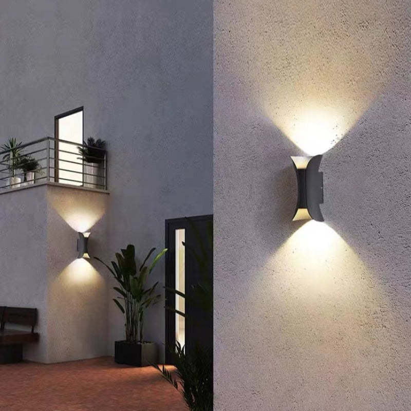 Outdoor LED Wall Light | Slim Black & Gold Metal | Weather-Resistant