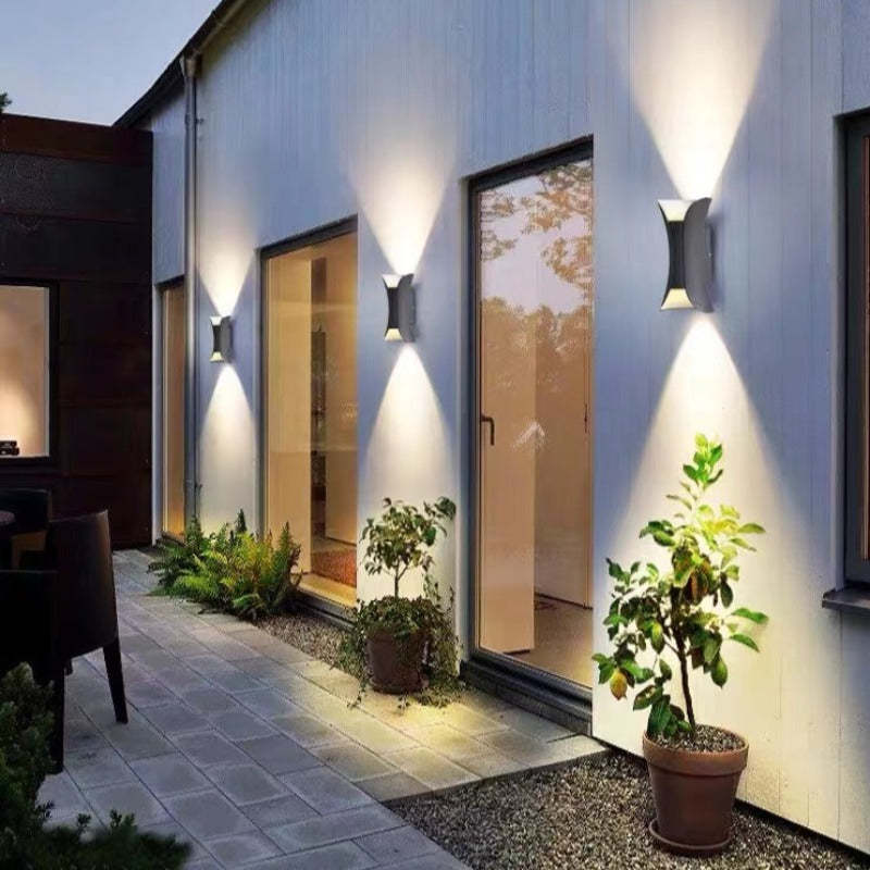 Outdoor LED Wall Light | Slim Black & Gold Metal | Weather-Resistant
