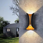 Outdoor LED Wall Light | Slim Black & Gold Metal | Weather-Resistant