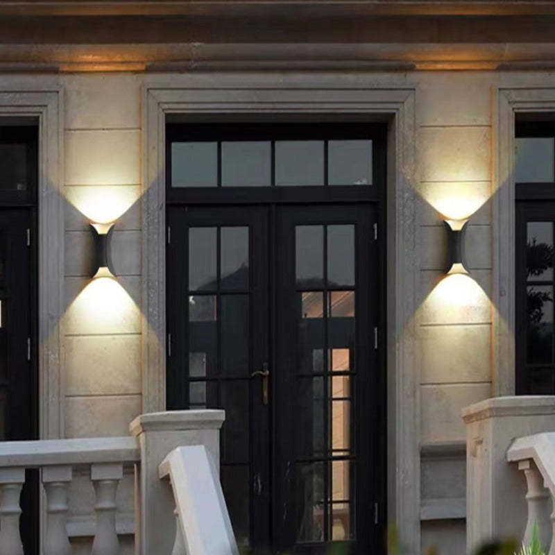 Outdoor LED Wall Light | Slim Black & Gold Metal | Weather-Resistant