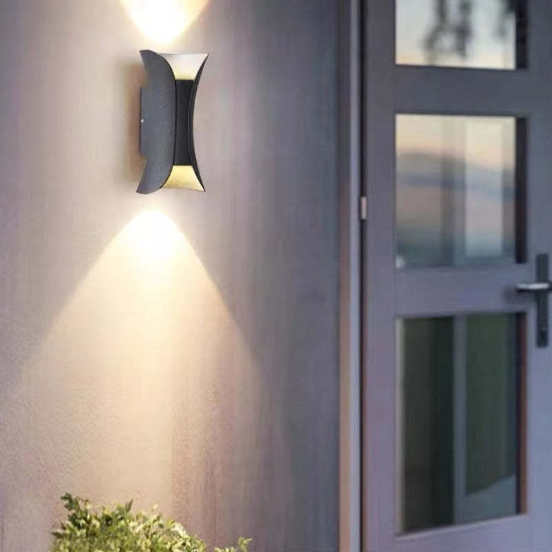Outdoor LED Wall Light | Slim Black & Gold Metal | Weather-Resistant