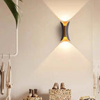Outdoor LED Wall Light | Slim Black & Gold Metal | Weather-Resistant