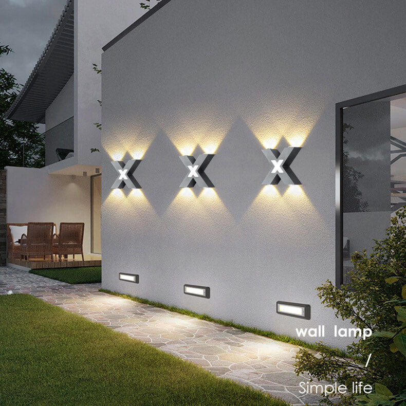 Outdoor Wall Light | X-Shaped LED Waterproof | 20 x 20 cm