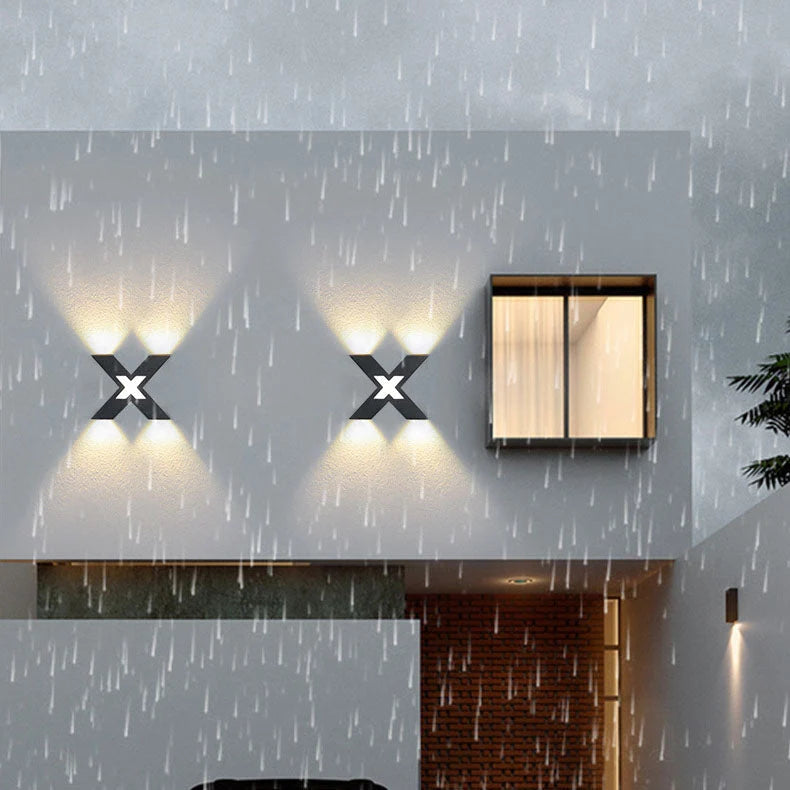 Outdoor Wall Light | X-Shaped LED Waterproof | 20 x 20 cm