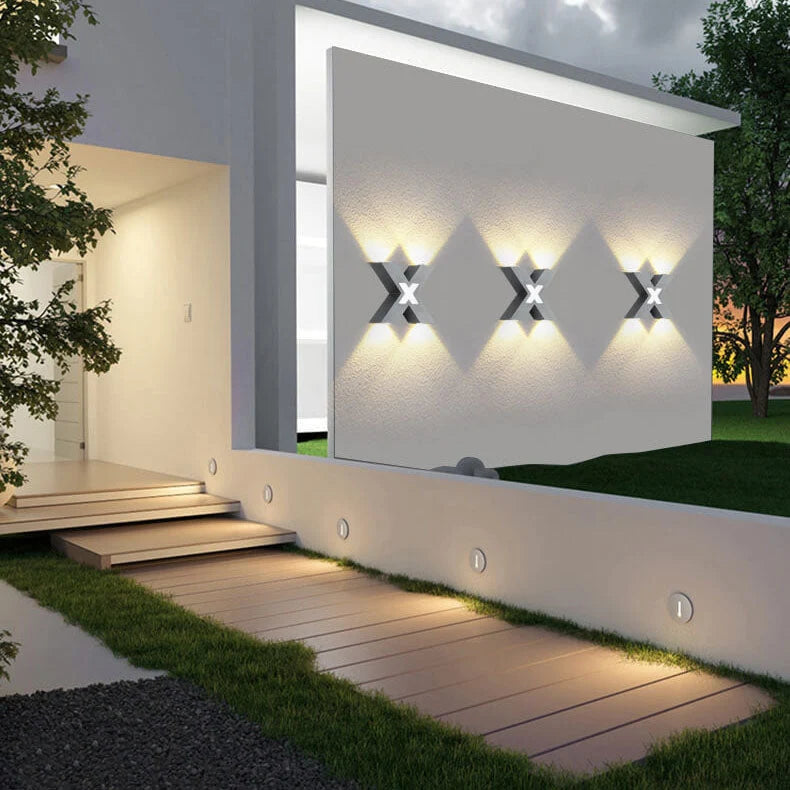 Outdoor Wall Light | X-Shaped LED Waterproof | 20 x 20 cm