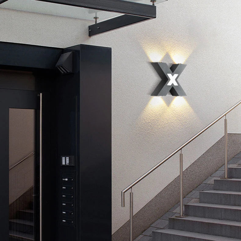 Outdoor Wall Light | X-Shaped LED Waterproof | 20 x 20 cm