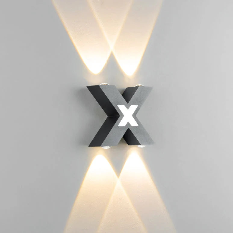 Outdoor Wall Light | X-Shaped LED Waterproof | 20 x 20 cm