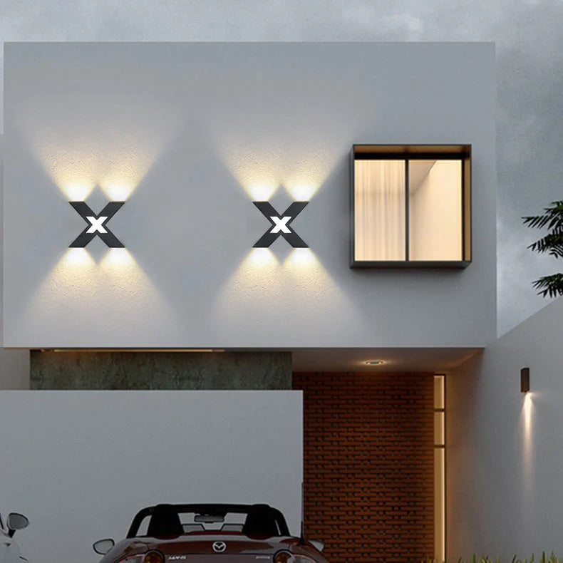 Outdoor Wall Light | X-Shaped LED Waterproof | 20 x 20 cm