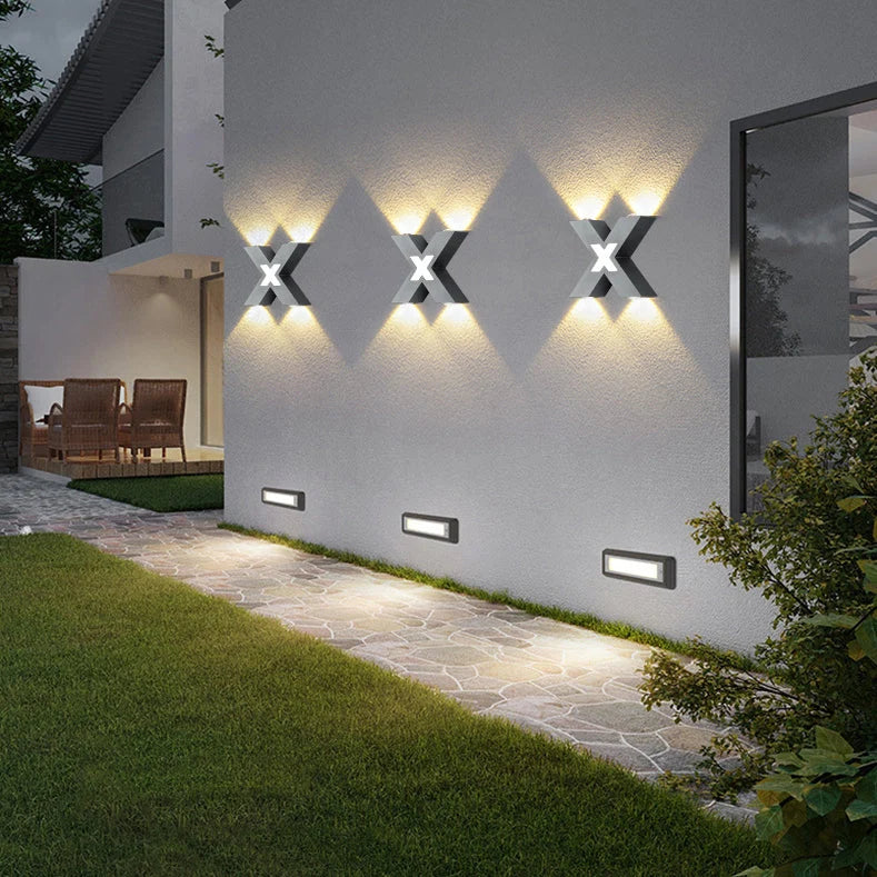 Outdoor Wall Light | X-Shaped LED Waterproof | 20 x 20 cm