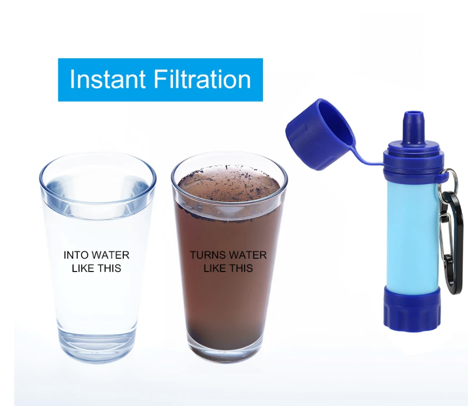 Outdoor Water Filter | Integrated Drinking Straw | Filters up to 1200 L