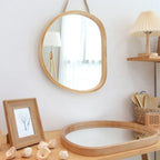 Oval Wall Mirror | Nordic Multi-Layer Wood Frame & Tempered Glass