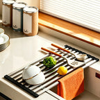 Over-Sink Drying Rack | Stainless Steel Roll-Up & Space-Saving