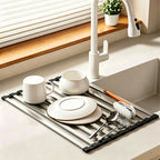 Over-Sink Drying Rack | Stainless Steel Roll-Up & Space-Saving
