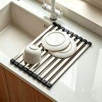 Over-Sink Drying Rack | Stainless Steel Roll-Up & Space-Saving