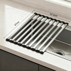 Over-Sink Drying Rack | Stainless Steel Roll-Up & Space-Saving