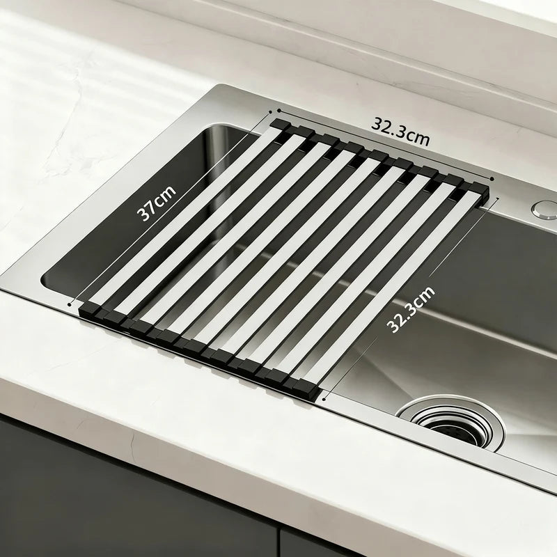Over-Sink Drying Rack | Stainless Steel Roll-Up & Space-Saving