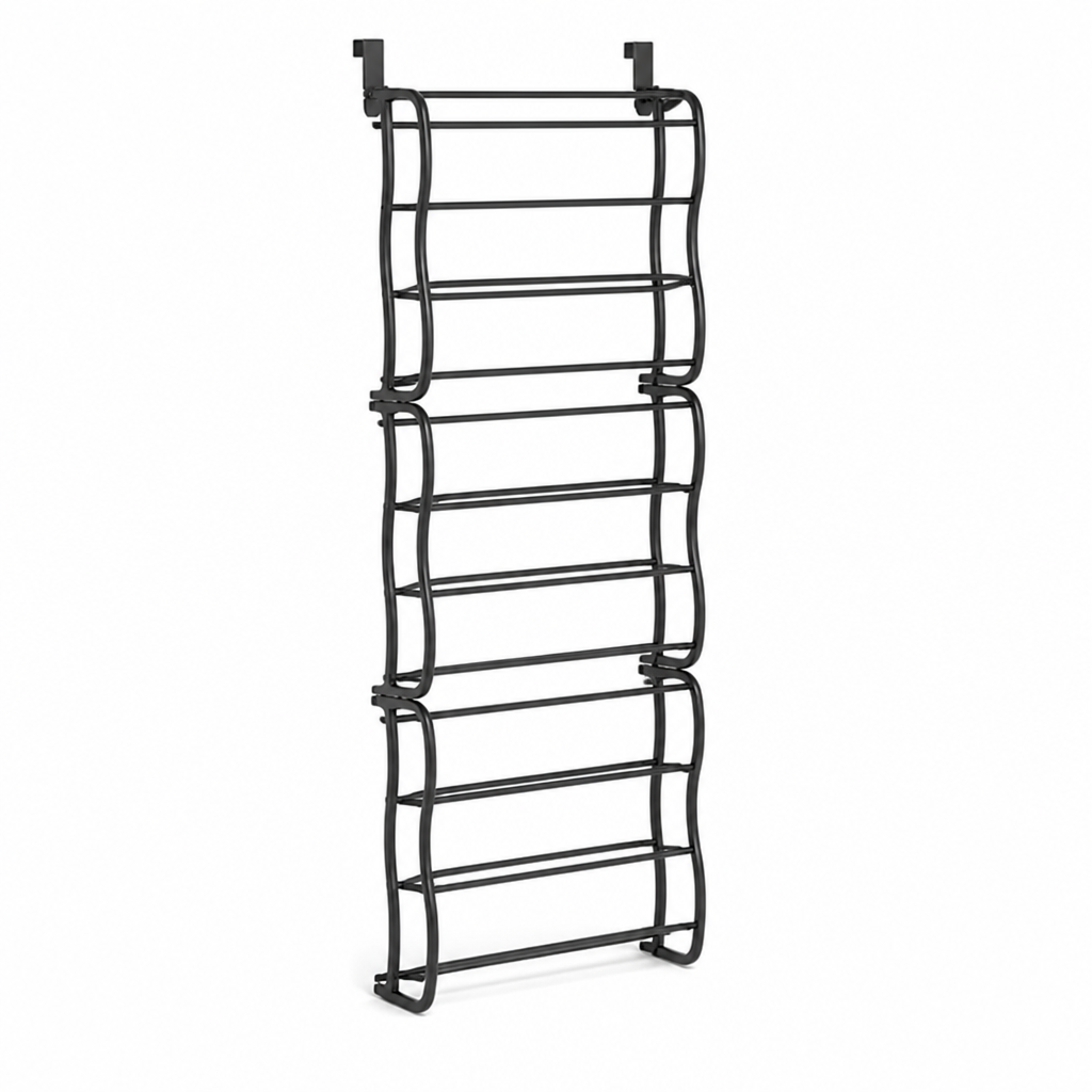 Over-the-Door Shoe Organizer | Space-Saving Multi-Tier Metal | Tool-Free Setup