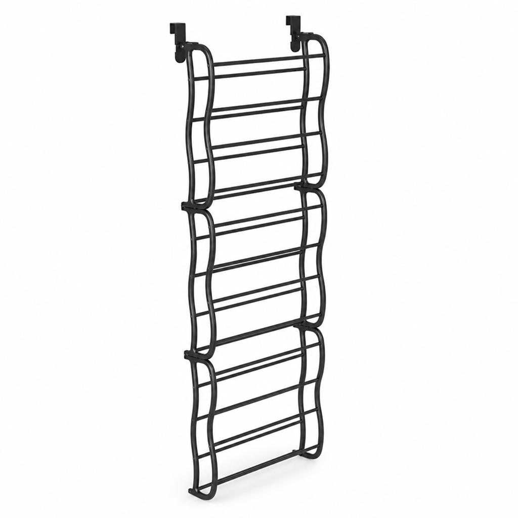Over-the-Door Shoe Organizer | Space-Saving Multi-Tier Metal | Tool-Free Setup