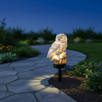 Solar Garden Light | Owl-Shaped Resin Design & Ground Spike | 45 cm