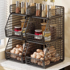 Pantry Organizer | Stackable Wire & Two Open-Front Baskets