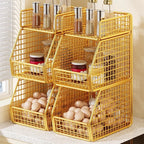 Pantry Organizer | Stackable Wire & Two Open-Front Baskets