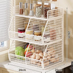 Pantry Organizer | Stackable Wire & Two Open-Front Baskets