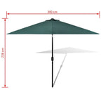 Patio Umbrella | UV-Resistant Polyester & Sturdy Steel Pole