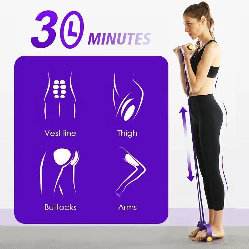 Pedal Resistance Band | 6-Tube NBR & Padded Foam Handles