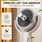 Pedestal Fan | Height-Adjustable & Whisper-Quiet | 5-Speed Auto Oscillation