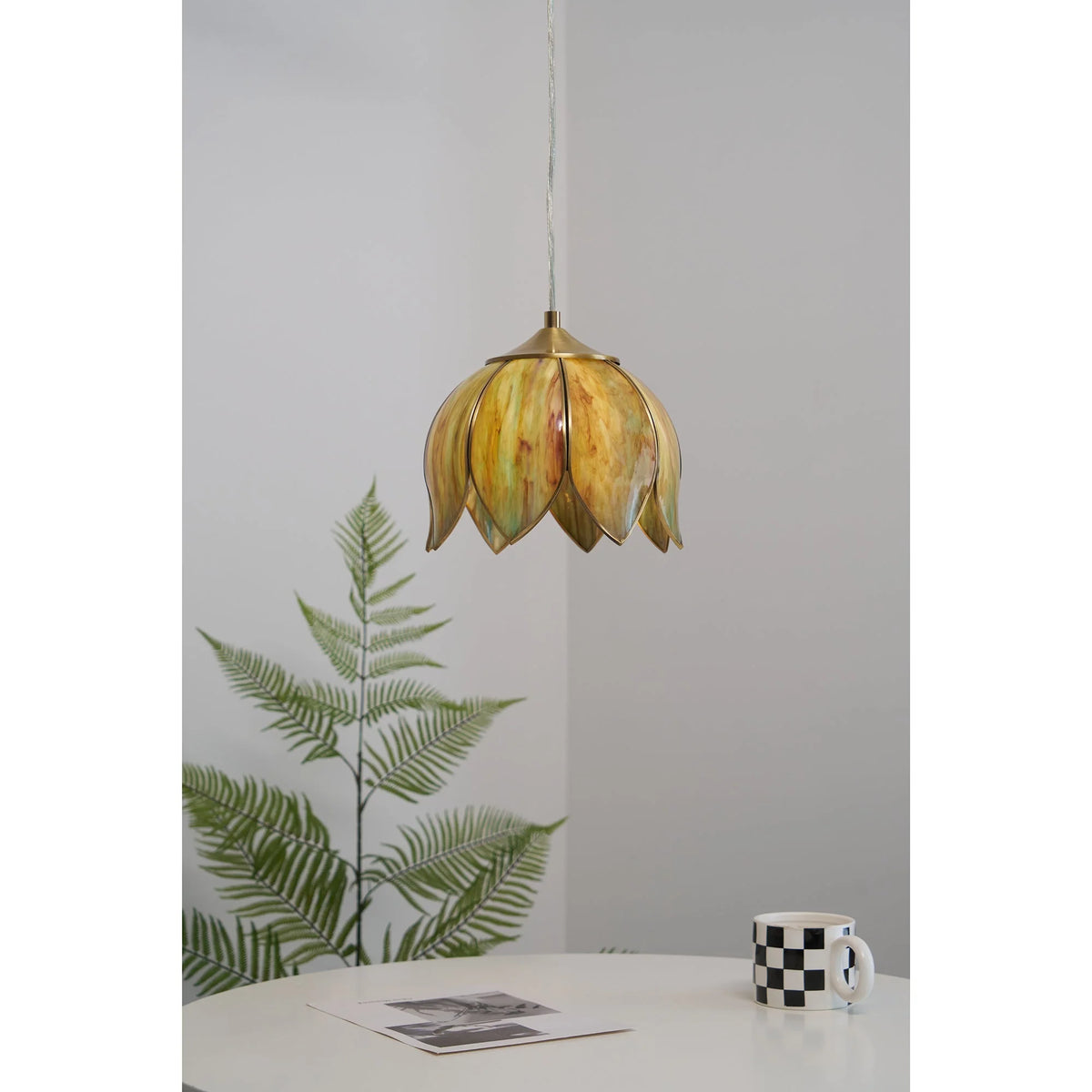 Pendant Lamp | Brass Body & Glass Shade | E26/E27 Socket