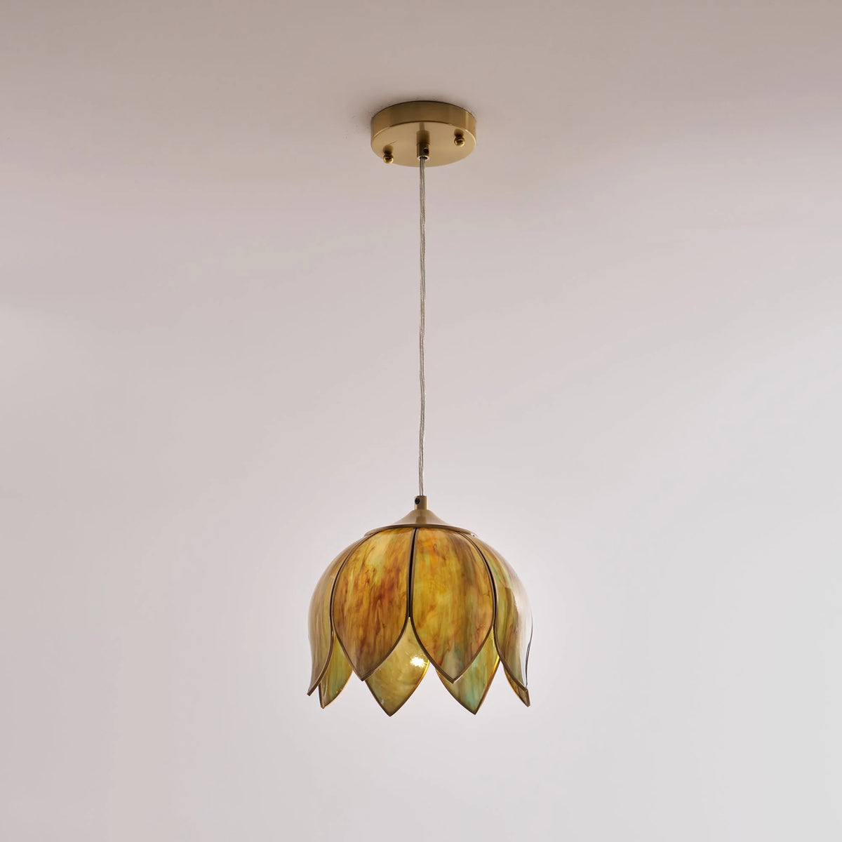 Pendant Lamp | Brass Body & Glass Shade | E26/E27 Socket