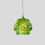 Pendant Lamp | Colorful Handmade Tiffany Glass & Metal Fixture | Adjustable 100 cm Chain