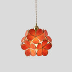 Pendant Lamp | Colorful Handmade Tiffany Glass & Metal Fixture | Adjustable 100 cm Chain