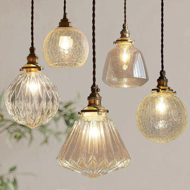 Pendant Lamp | Crystal Glass & Minimalist Design | E27 Socket