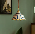 Pendant Lamp | Hand-Painted Ceramic Shade & Copper Fitting | Includes Bulb