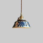 Pendant Lamp | Hand-Painted Ceramic Shade & Copper Fitting | Includes Bulb
