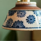 Pendant Lamp | Hand-Painted Ceramic Shade & Copper Fitting | Includes Bulb