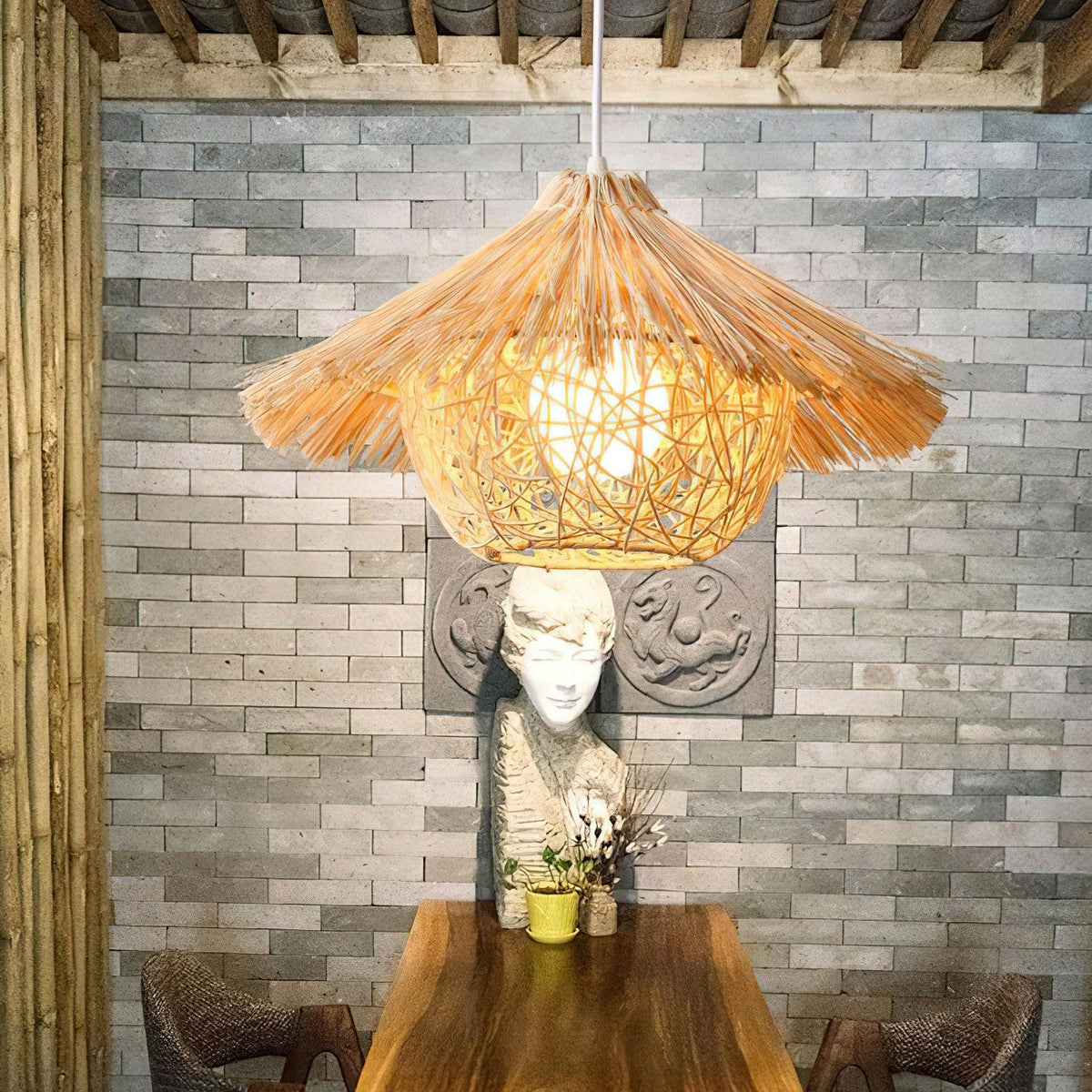 Pendant Lamp | Handwoven Rattan & Iron Frame | Ø40/50/60 cm