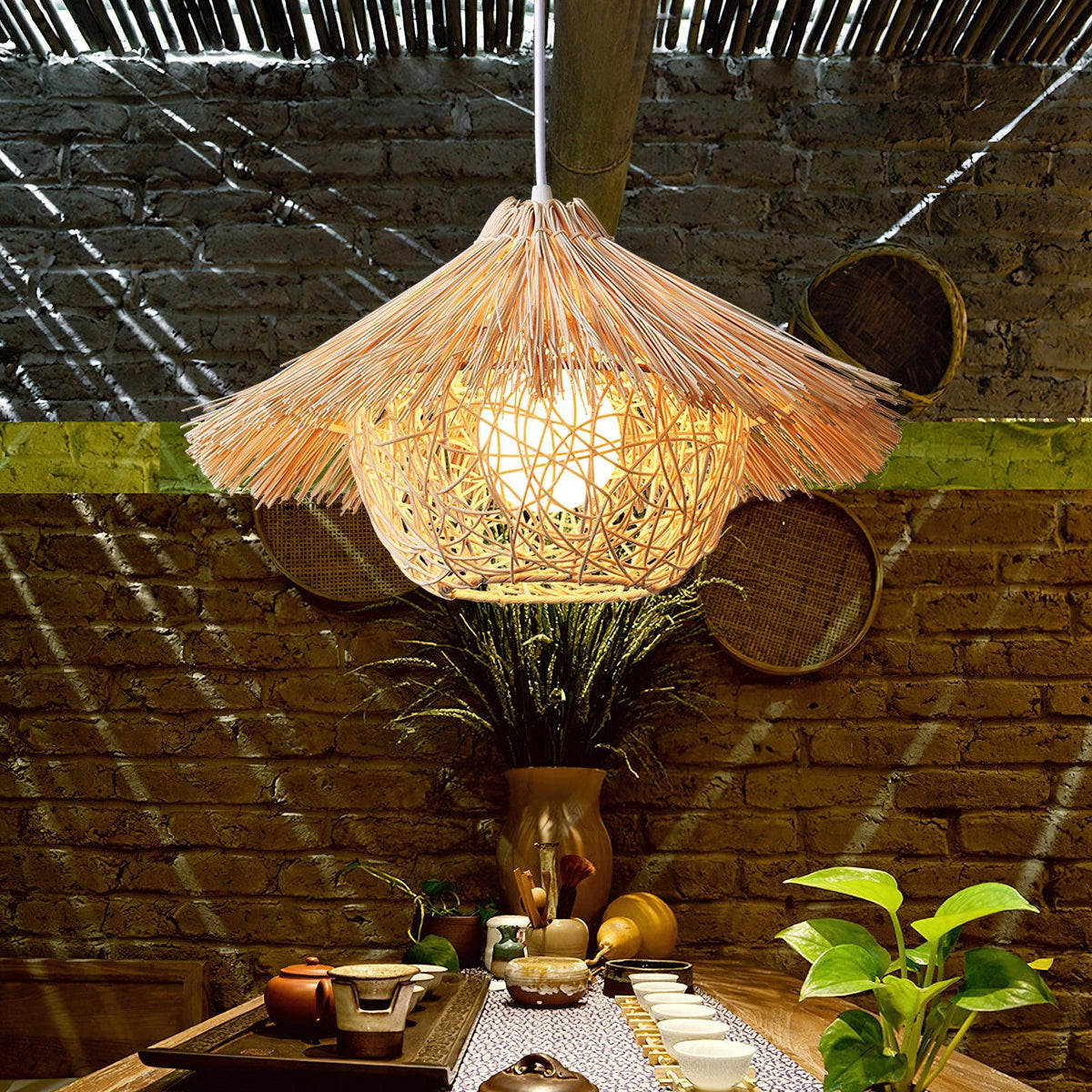 Pendant Lamp | Handwoven Rattan & Iron Frame | Ø40/50/60 cm