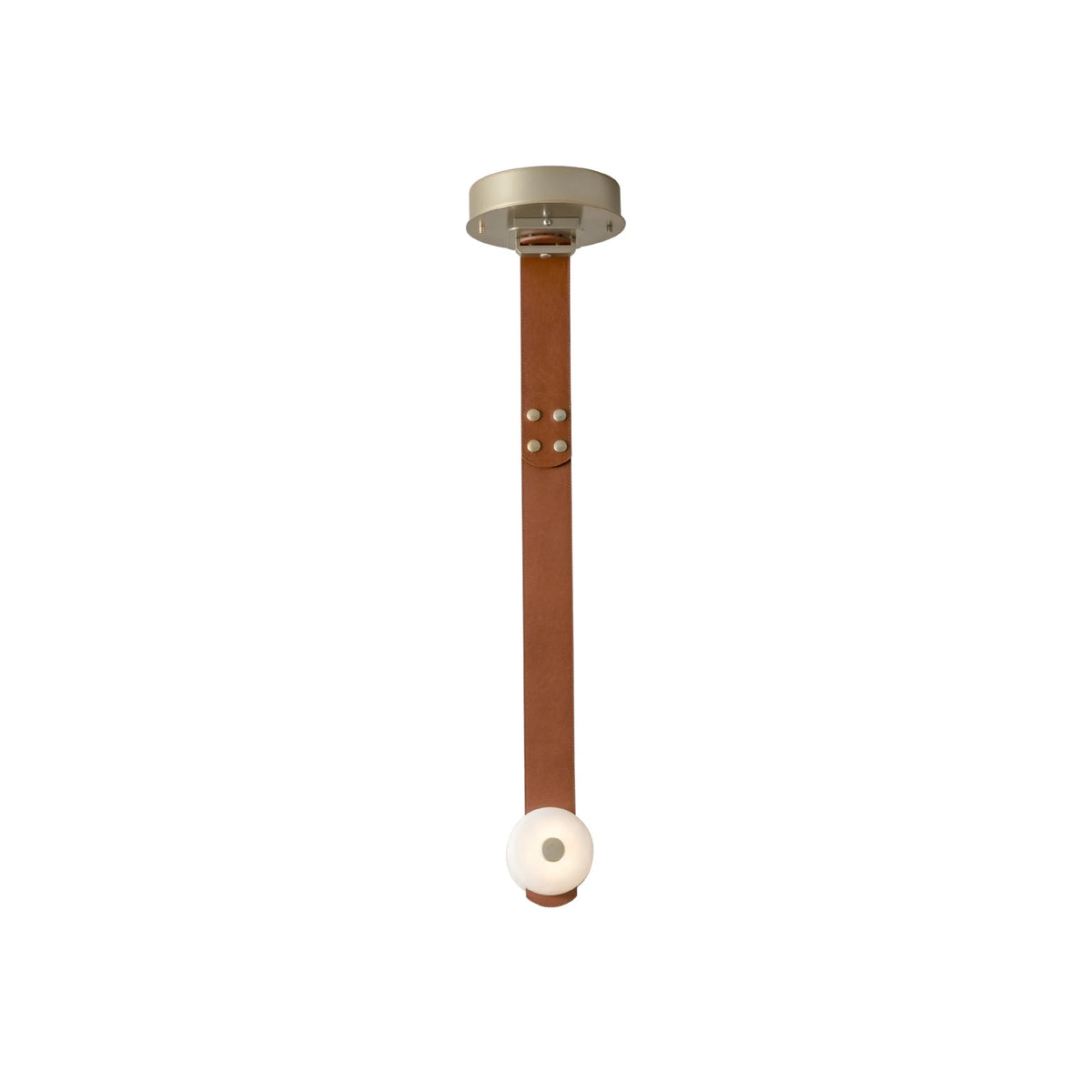 Pendant Lamp | Integrated LED Alabaster Shade & Leather Body | 1–4 Heads