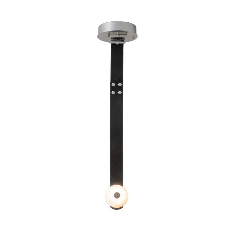 Pendant Lamp | Integrated LED Alabaster Shade & Leather Body | 1–4 Heads