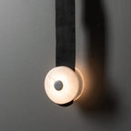 Pendant Lamp | Integrated LED Alabaster Shade & Leather Body | 1–4 Heads
