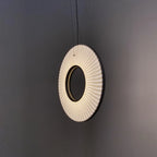 Pendant Lamp | Integrated LED, Metal Body & Fabric Shade | Damp-Rated IP20, 59 In Adjustable Cable