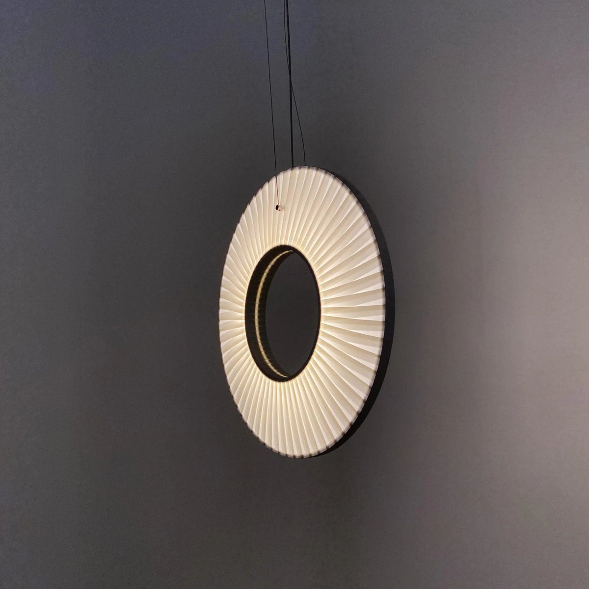 Pendant Lamp | Integrated LED, Metal Body & Fabric Shade | Damp-Rated IP20, 59 In Adjustable Cable